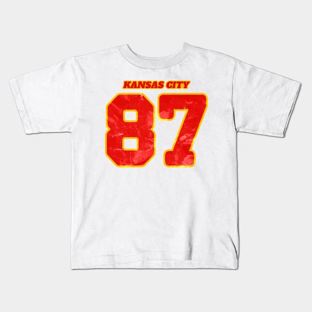 Kansas City 87 Number Swifties Football Kids T-Shirt by Junmir